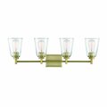 Designers Fountain Westin 31in 4-Light Brushed Gold Modern Industrial Indoor Vanity Light with Clear Glass Shades 95704-BG